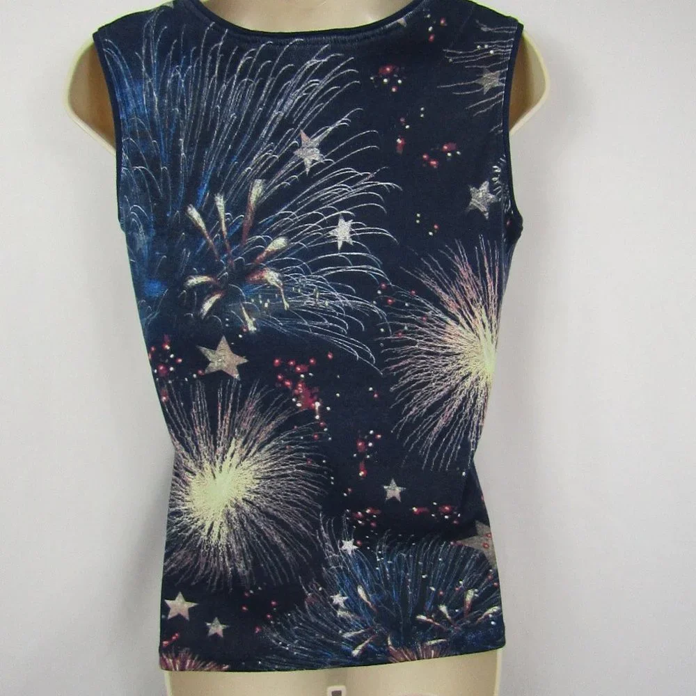 4th of July | Sequined | Women's | Tank Top | Small | C.B. Casual - Picture 2 of 3